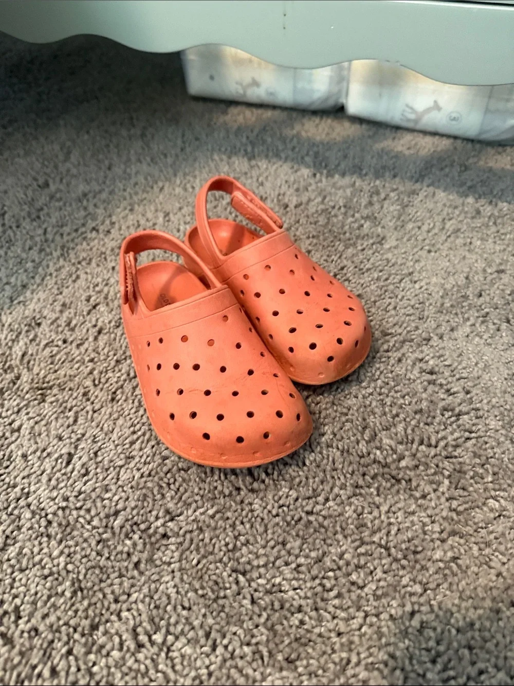Old Navy Kids Coral Orange Slip-On Sandals with Heel Strap